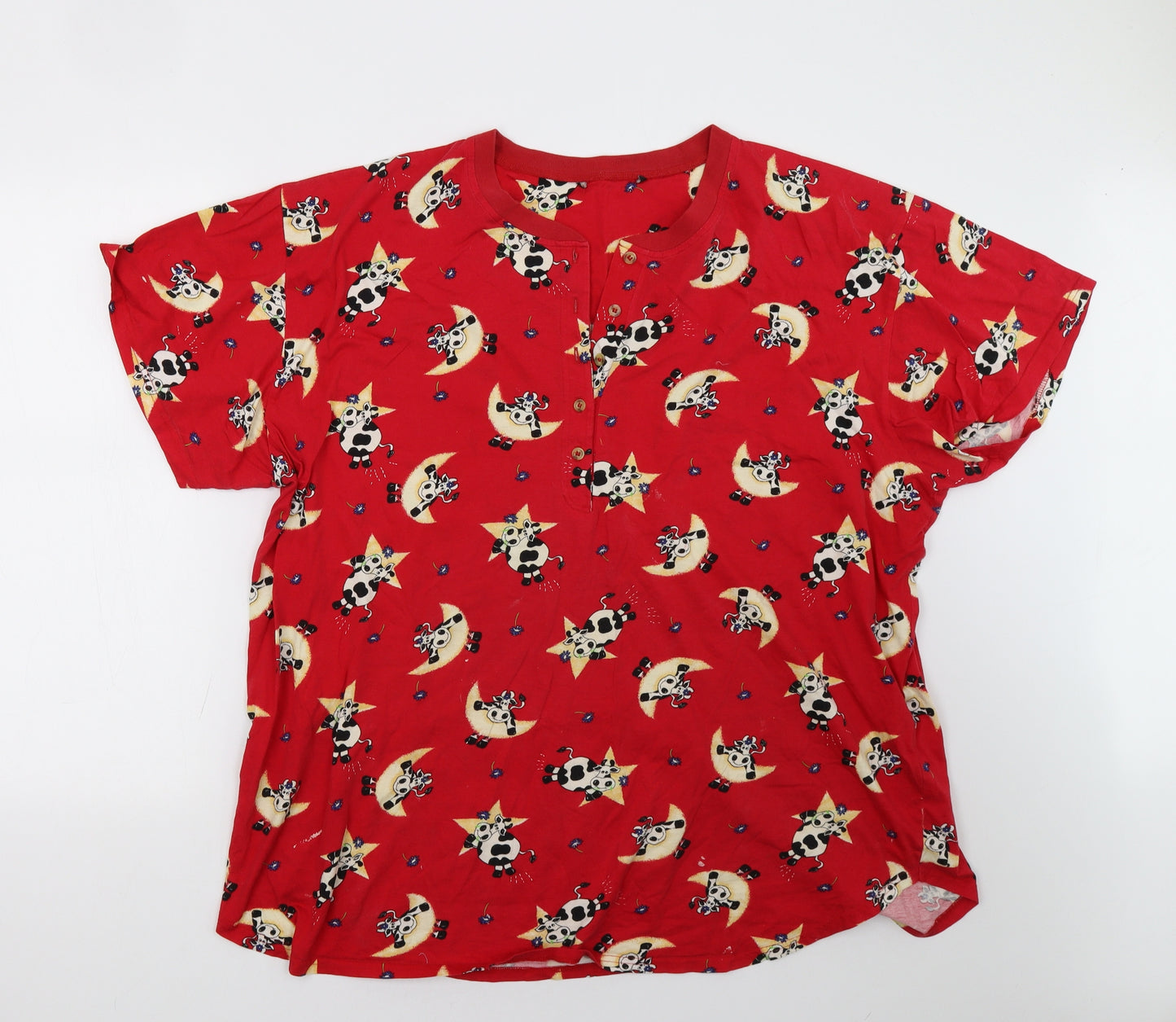 BHS Womens Red Polka Dot  Basic T-Shirt Size 22