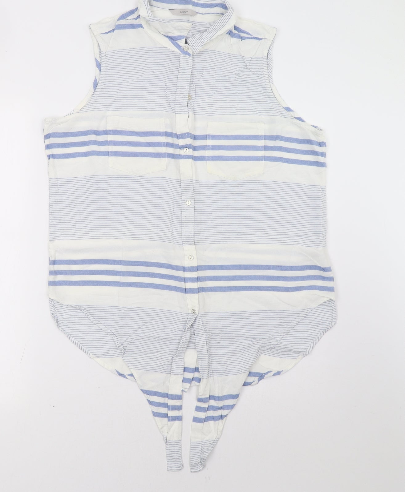 George Womens Blue Striped  Basic Tank Size 18