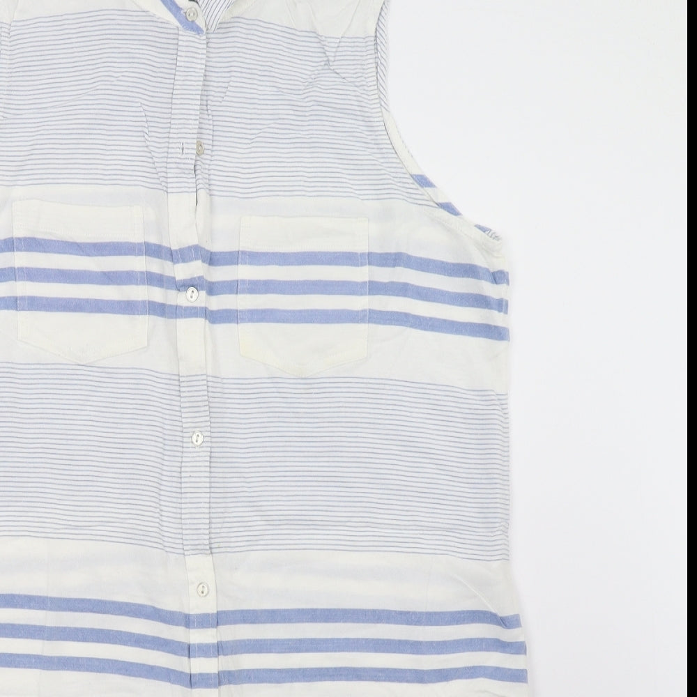 George Womens Blue Striped  Basic Tank Size 18