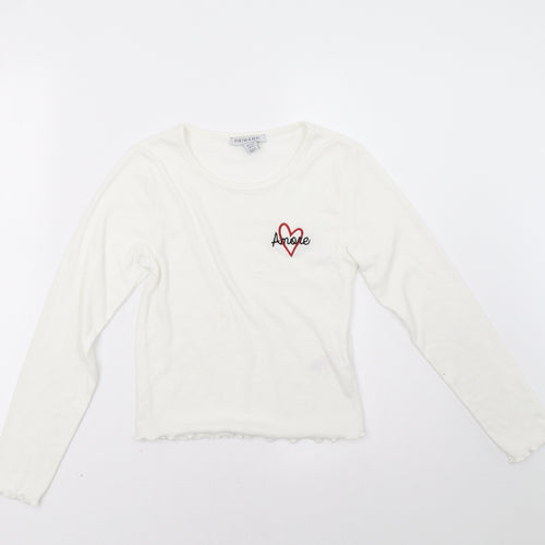 Primark Girls White   Pullover Sweatshirt Size 11 Years