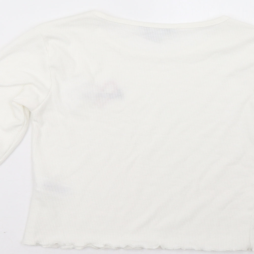Primark Girls White   Pullover Sweatshirt Size 11 Years