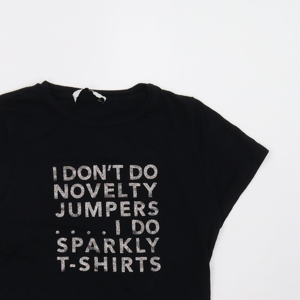 Marks and Spencer Girls Black   Basic T-Shirt Size 10 Years