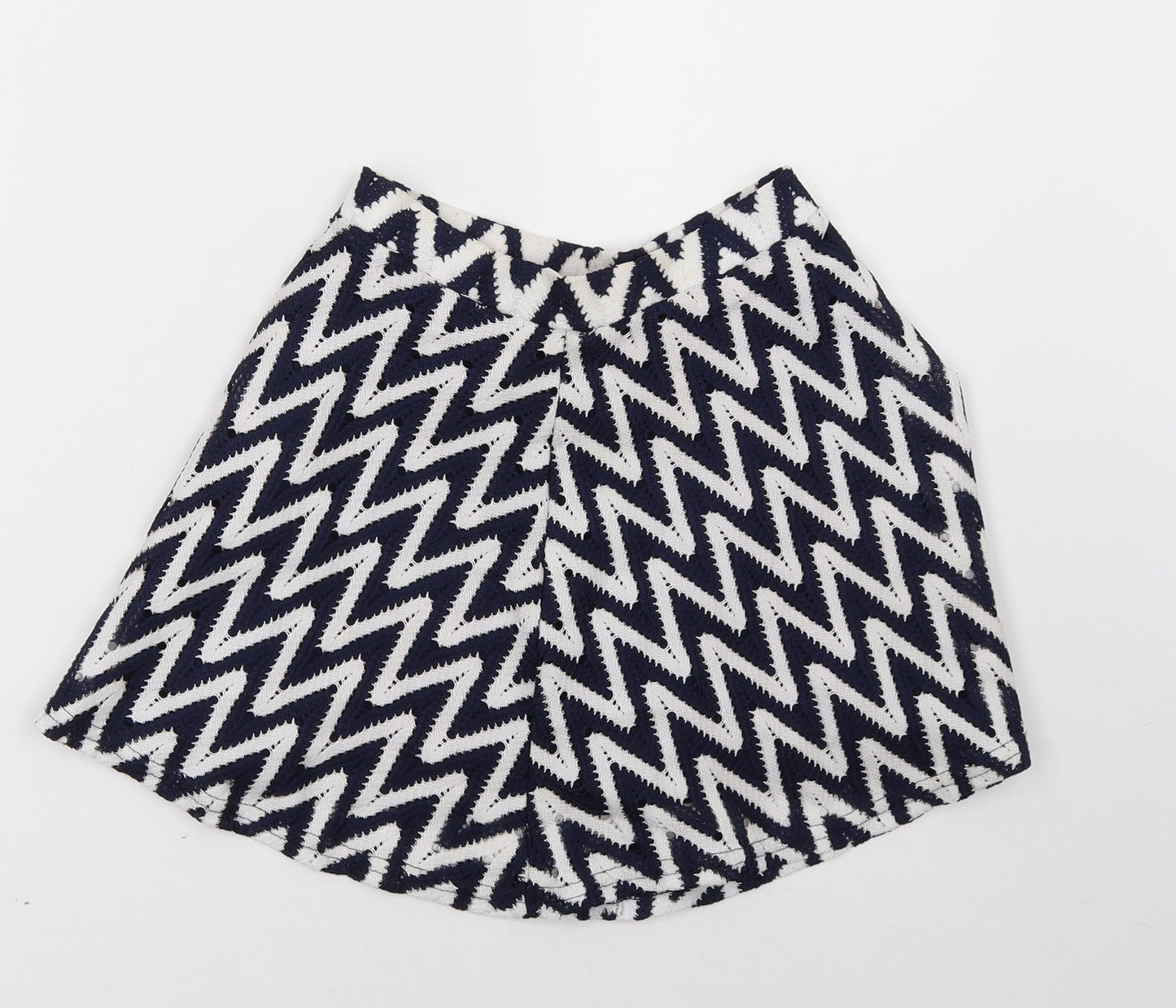 River Island Girls Blue Geometric  A-Line Skirt Size 7-8 Years