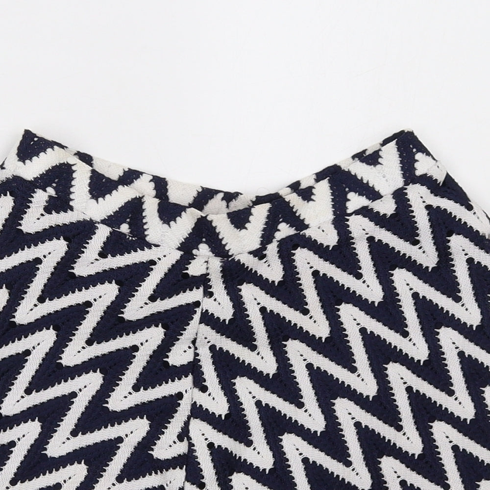 River Island Girls Blue Geometric  A-Line Skirt Size 7-8 Years
