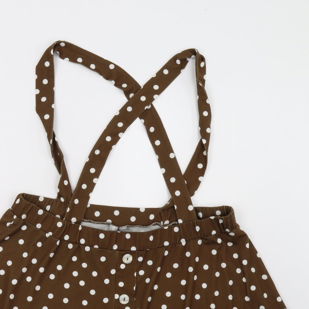 ASOS Womens Brown Polka Dot  A-Line Skirt Size 18