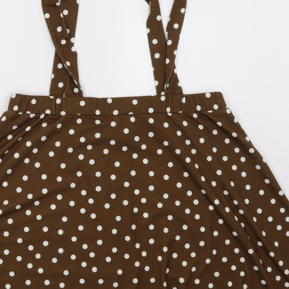 ASOS Womens Brown Polka Dot  A-Line Skirt Size 18