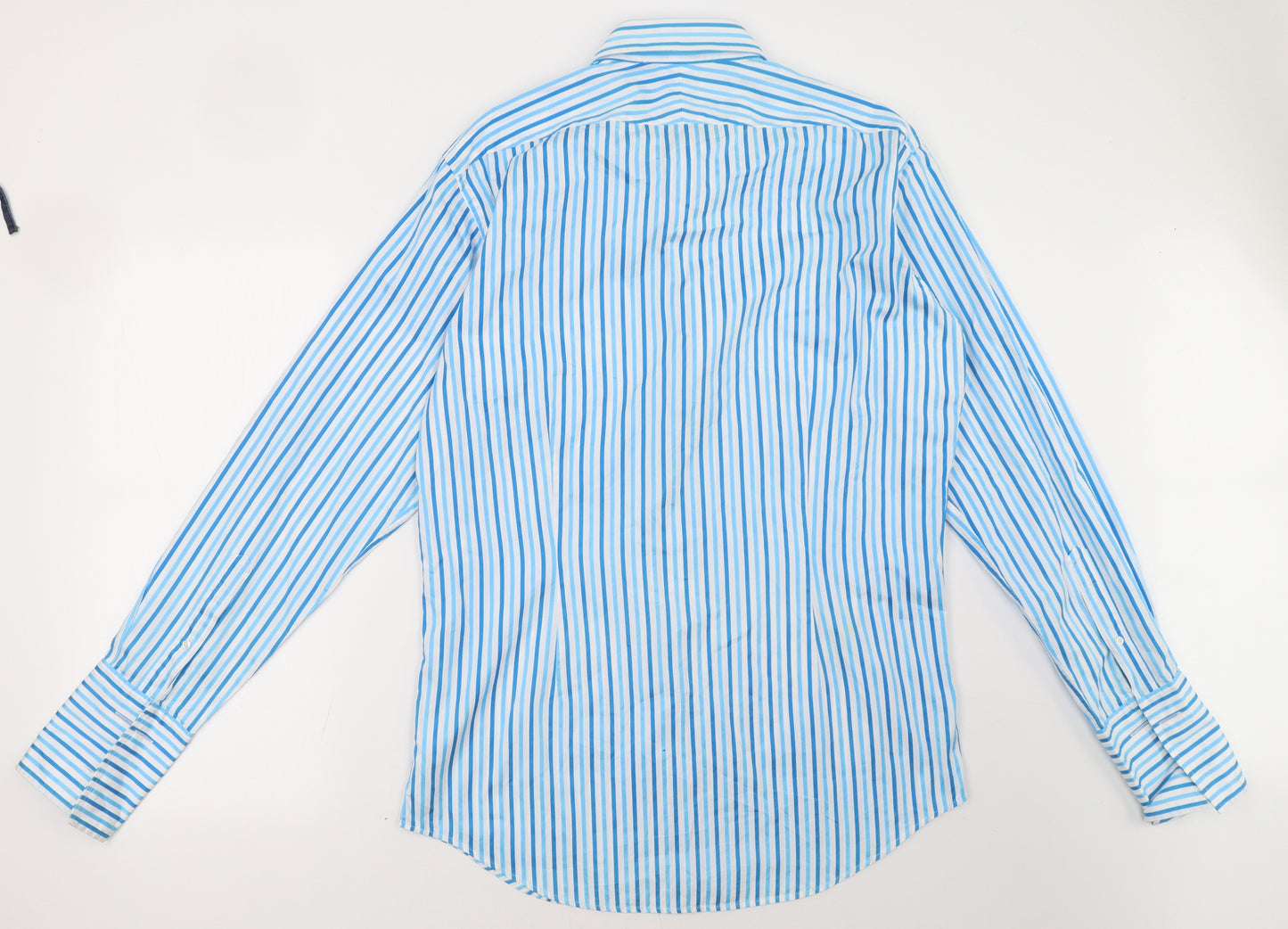 tm lewin Mens Blue Striped   Polo Size 16.5