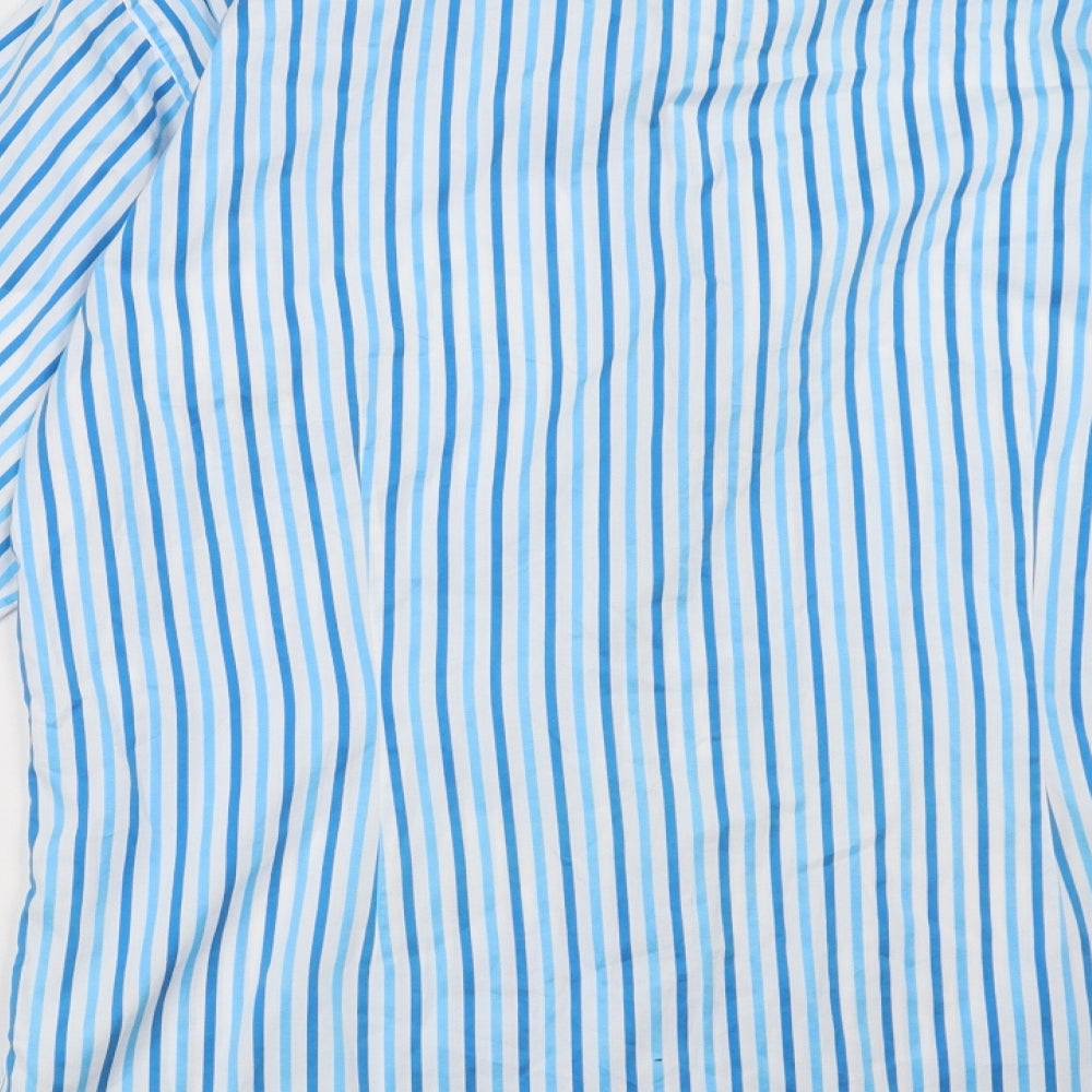 tm lewin Mens Blue Striped   Polo Size 16.5