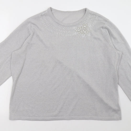 BM Womens Grey   Pullover Sweatshirt Size XL