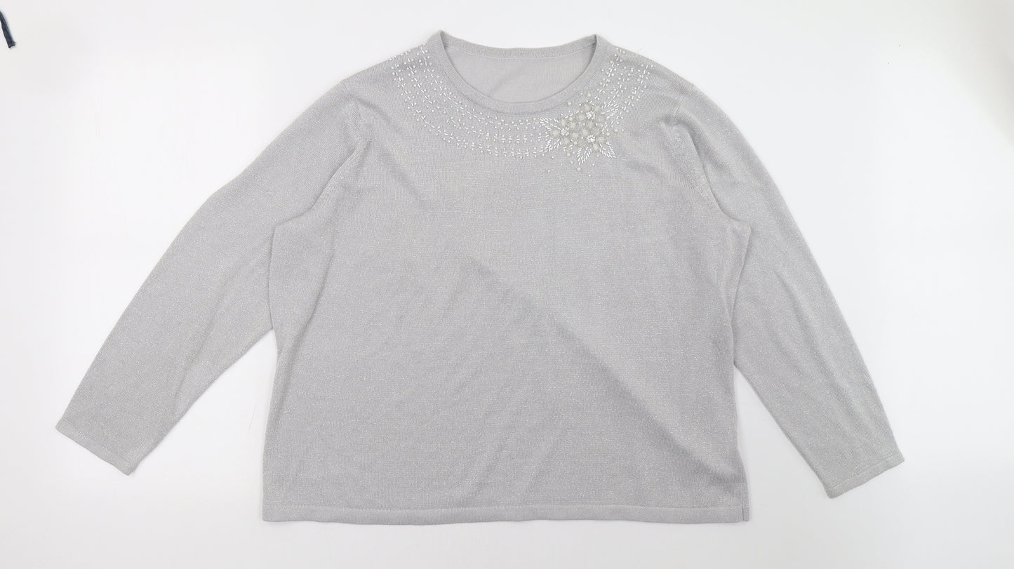 BM Womens Grey   Pullover Sweatshirt Size XL