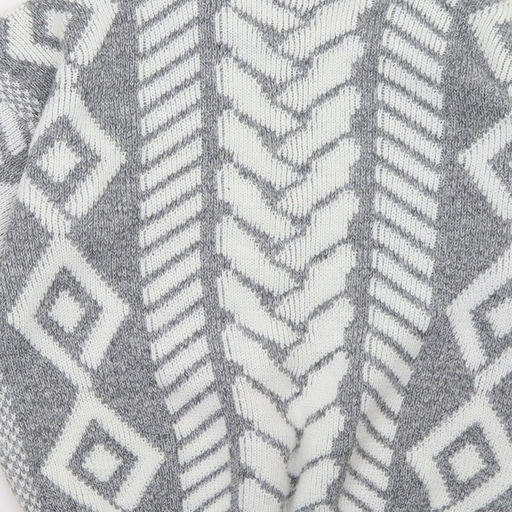 Flash Womens Grey Geometric  Pullover Sweatshirt Size S