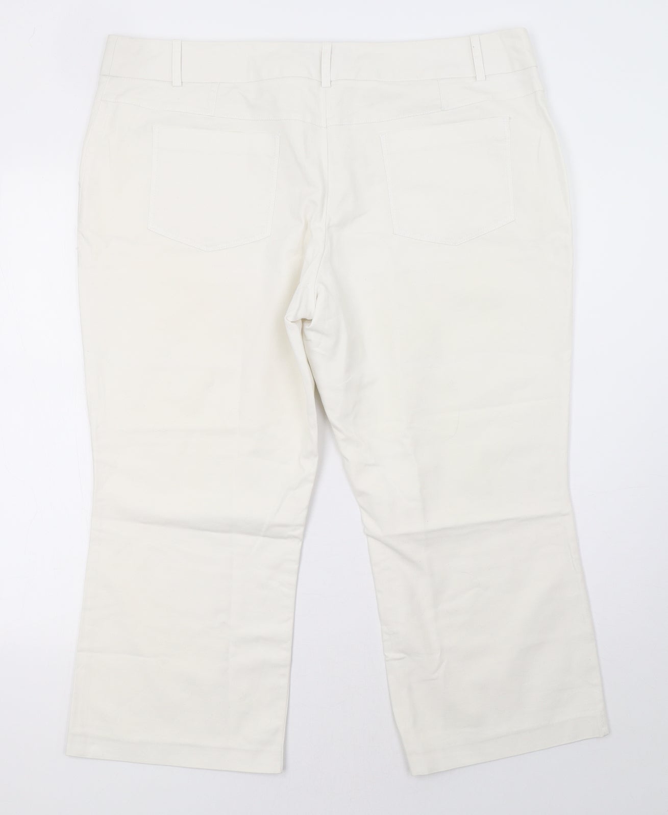 NEXT Womens White   Cropped Trousers Size 20 L26 in