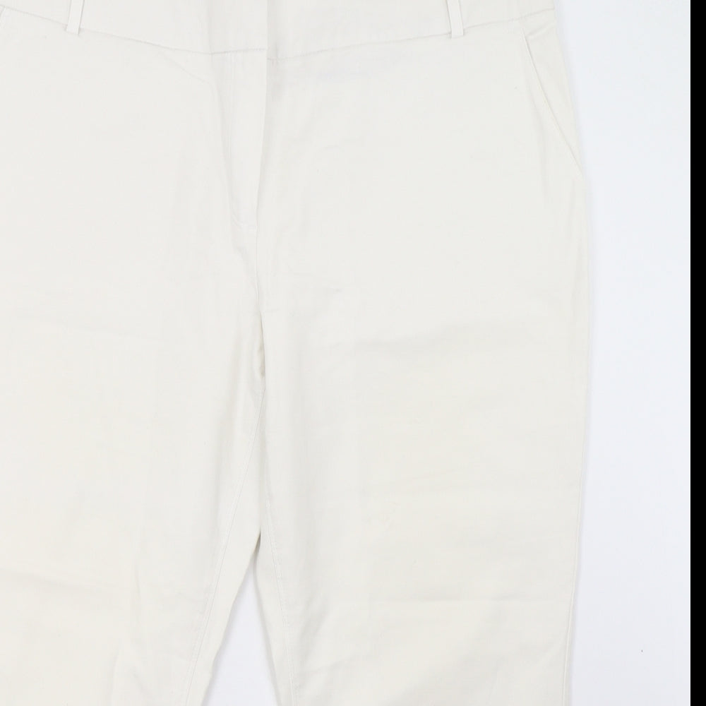 NEXT Womens White   Cropped Trousers Size 20 L26 in