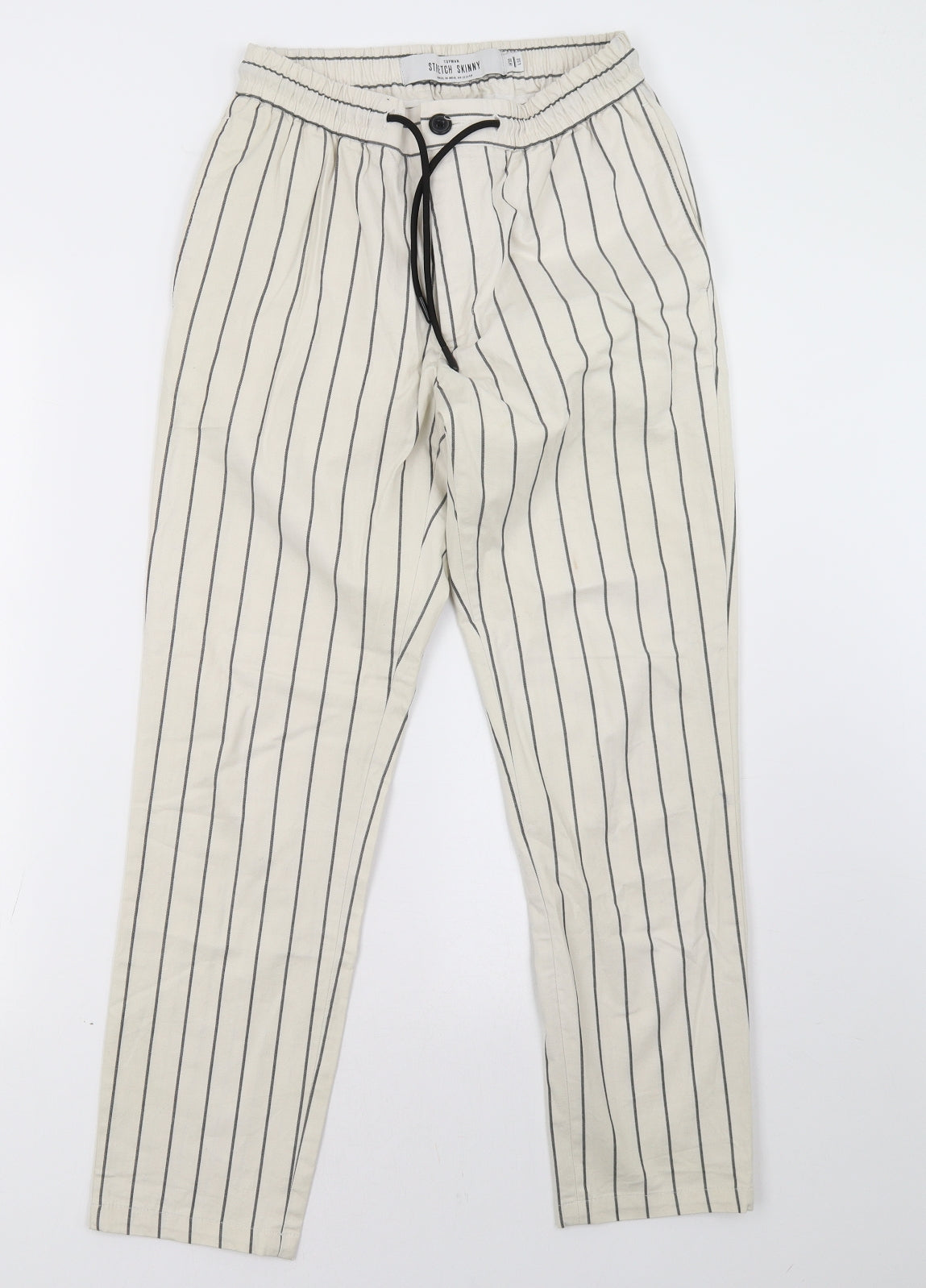 Topman Mens White Striped  Trousers  Size 30 L32 in