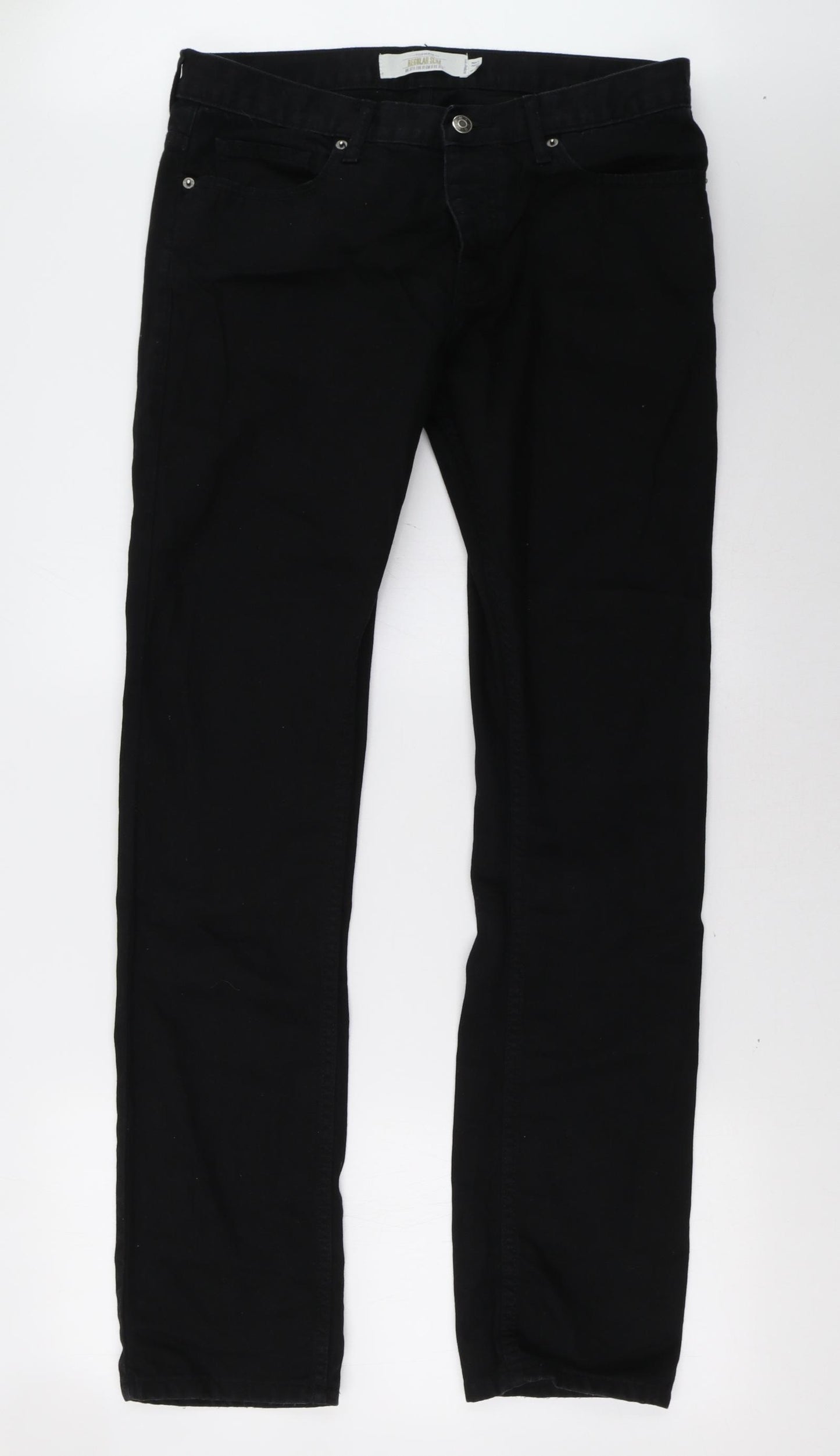 Topman Mens Black   Straight Jeans Size 32 L32 in