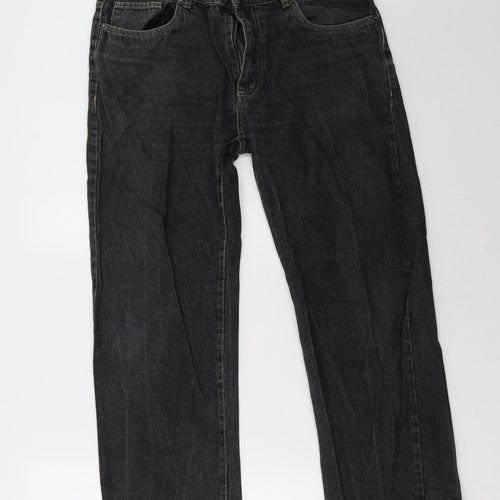 Peacocks Mens Black   Straight Jeans Size 34 L29 in - short leg