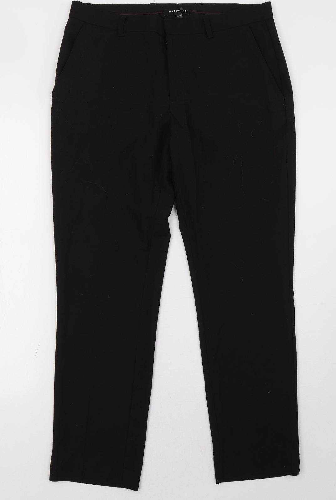 Peacocks Mens Black   Trousers  Size 32 L29 in - short leg