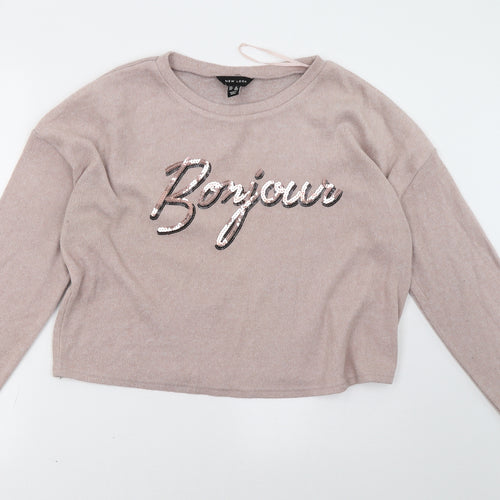 New Look Womens Pink   Pullover Sweatshirt Size M