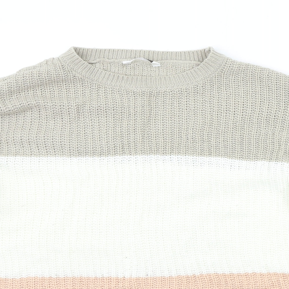 pEP&CO Womens Beige Striped  Pullover Jumper Size M