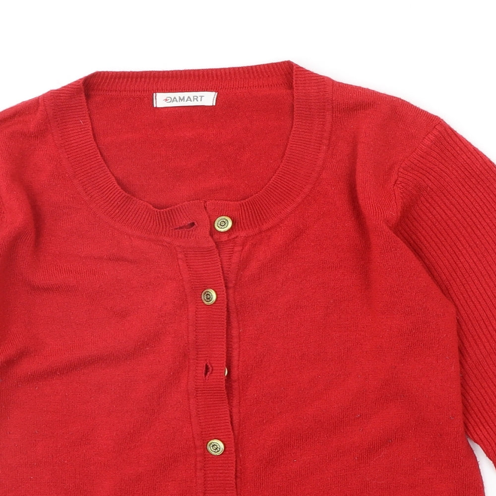 Damart Womens Red   Cardigan Jumper Size 12