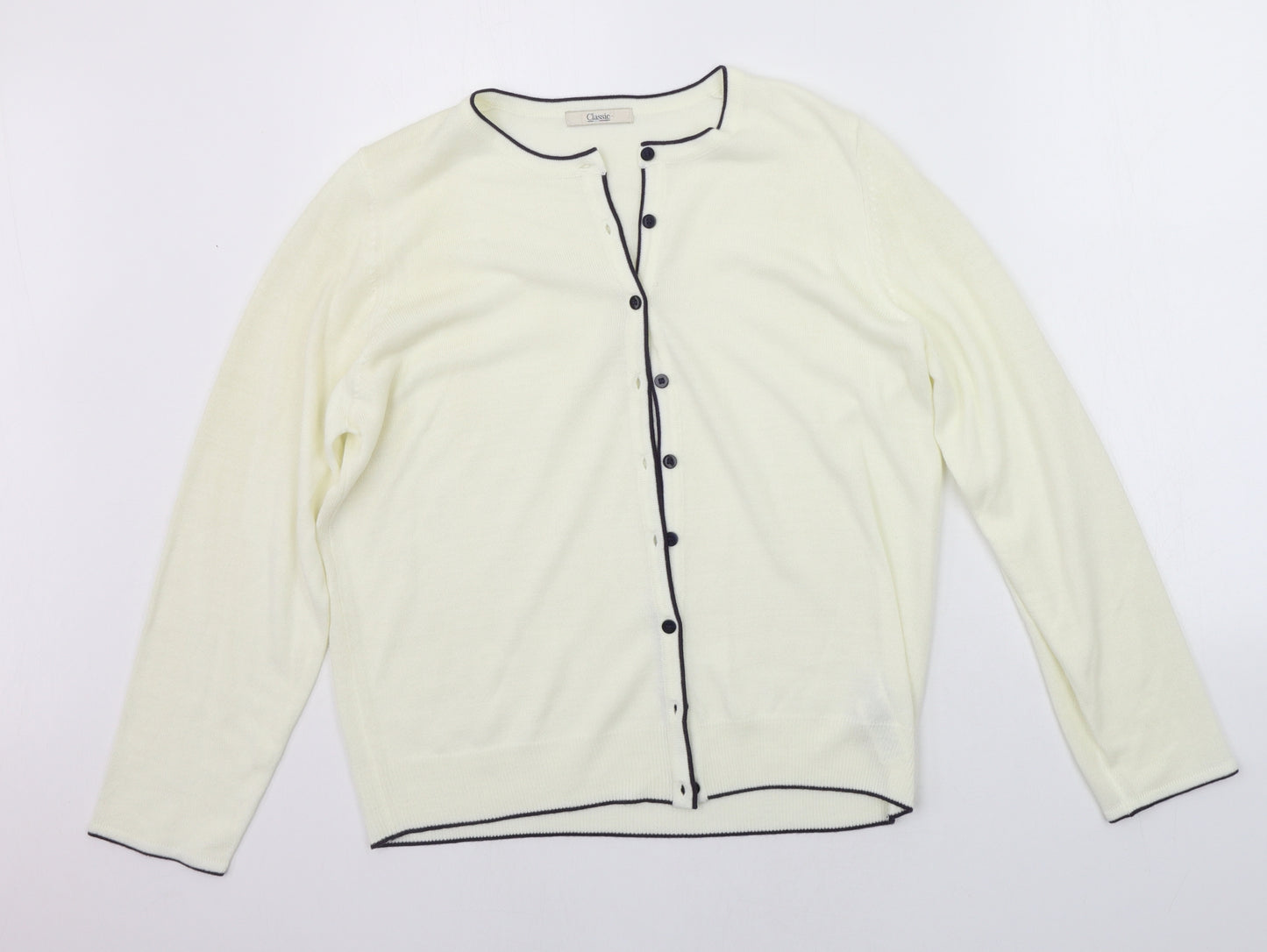 Marks and Spencer Womens White   Cardigan Jumper Size 14