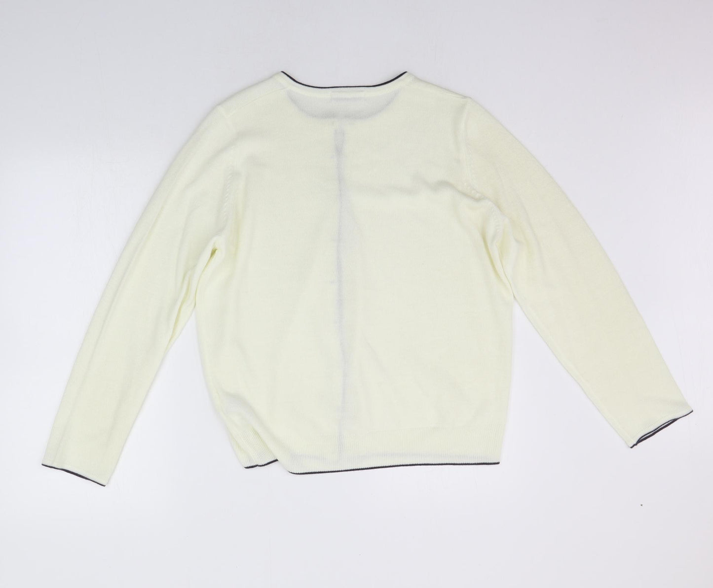 Marks and Spencer Womens White   Cardigan Jumper Size 14