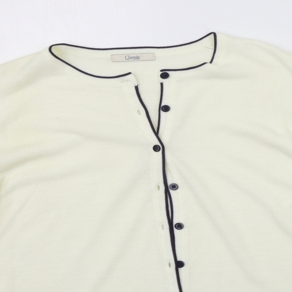 Marks and Spencer Womens White   Cardigan Jumper Size 14