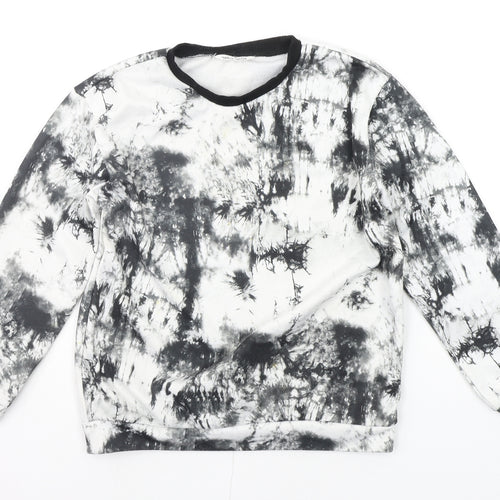 SheIn Girls White Geometric  Pullover Jumper Size 12-13 Years