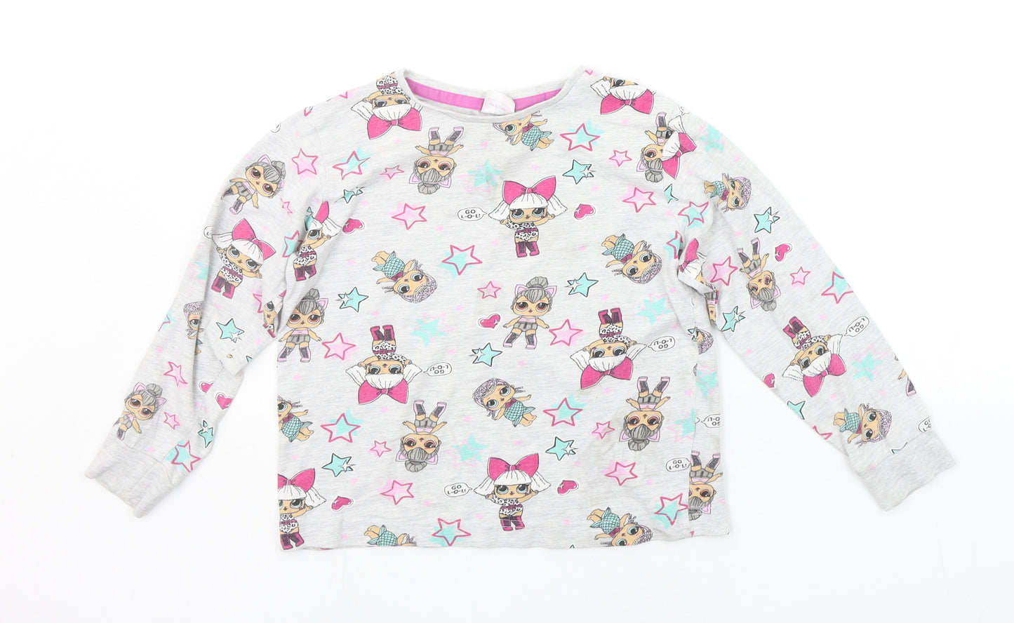 Matalan Girls Grey Geometric  Basic T-Shirt Size 9 Years