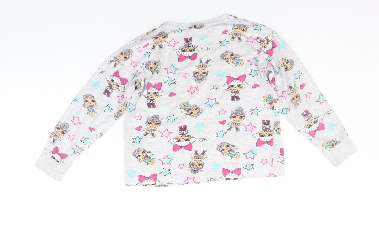 Matalan Girls Grey Geometric  Basic T-Shirt Size 9 Years