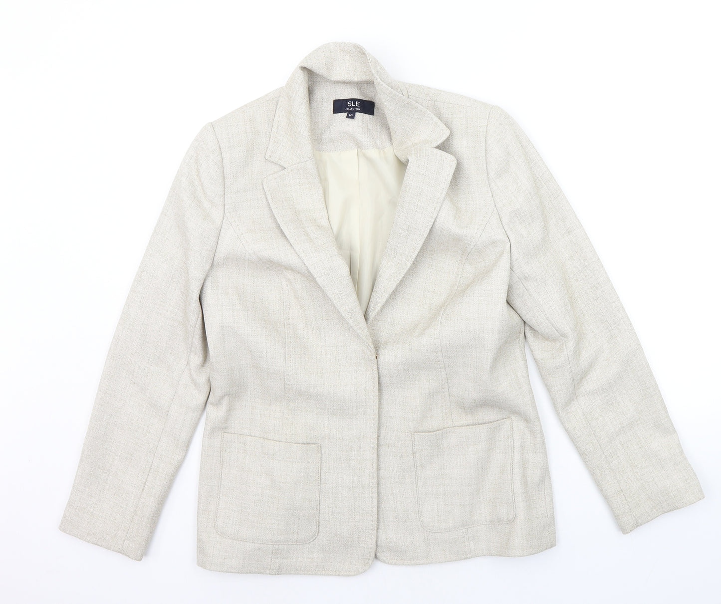 ISLE Essentials  Womens Beige   Jacket Suit Jacket Size 10