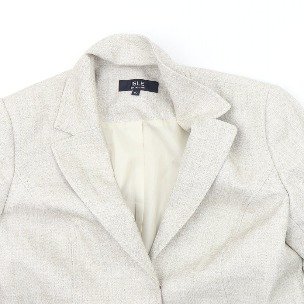 ISLE Essentials  Womens Beige   Jacket Suit Jacket Size 10