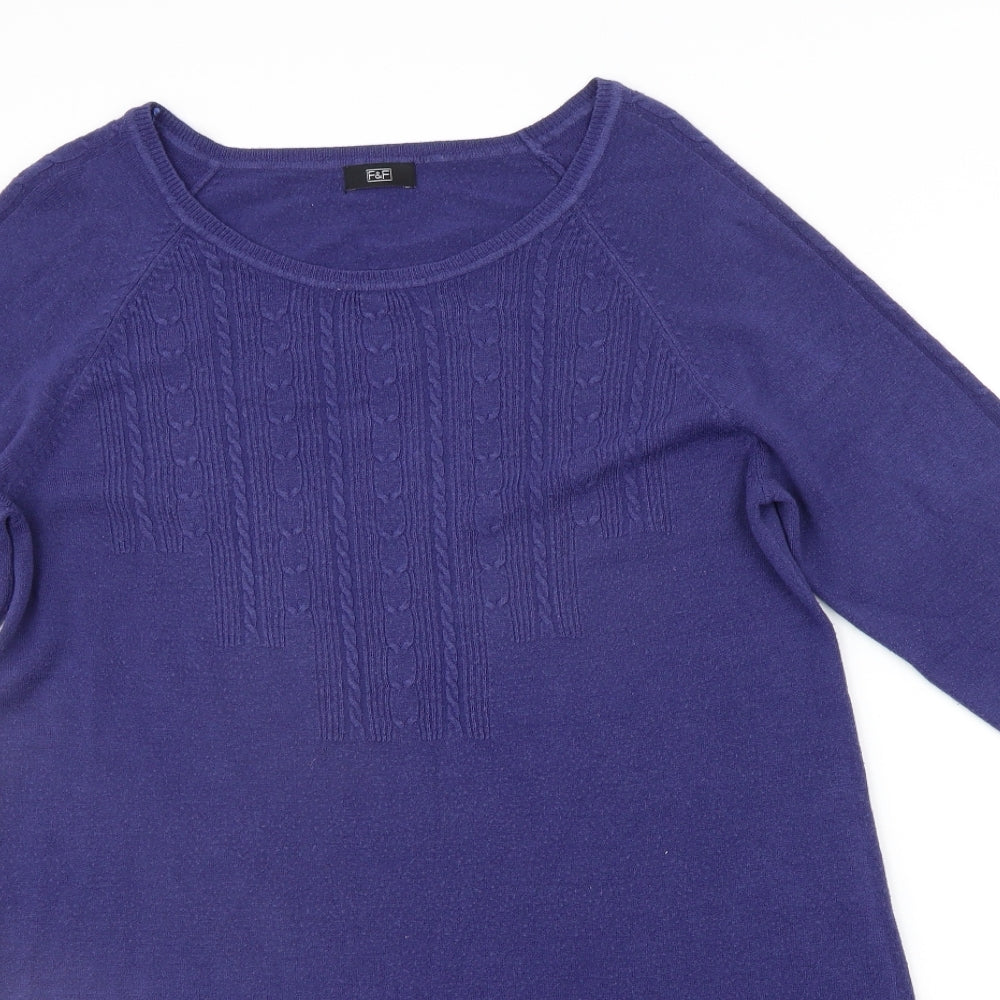 F&F Womens Blue Houndstooth  Jumper Dress  Size 18