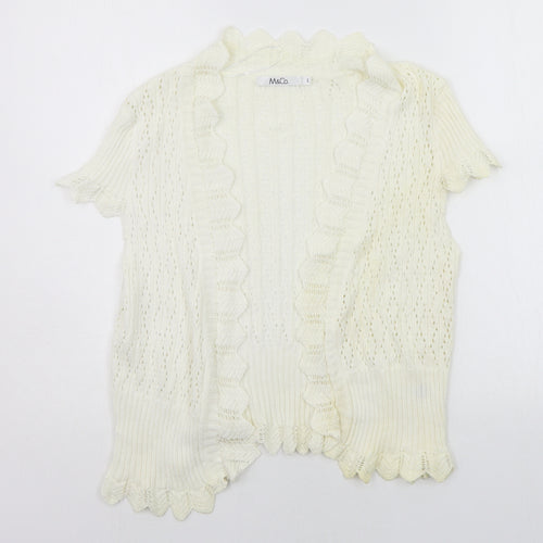 M&Co Womens White   Cardigan Jumper Size L