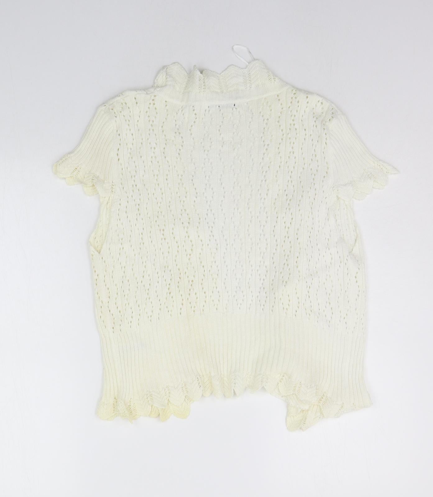 M&Co Womens White   Cardigan Jumper Size L
