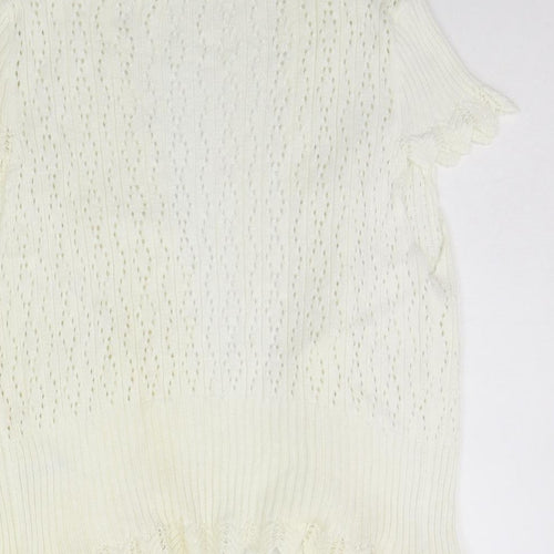 M&Co Womens White   Cardigan Jumper Size L