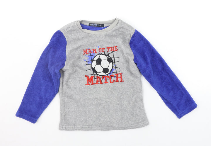 CHILL OUT Girls Grey Solid Top Pyjama Top Size 6-7 Years