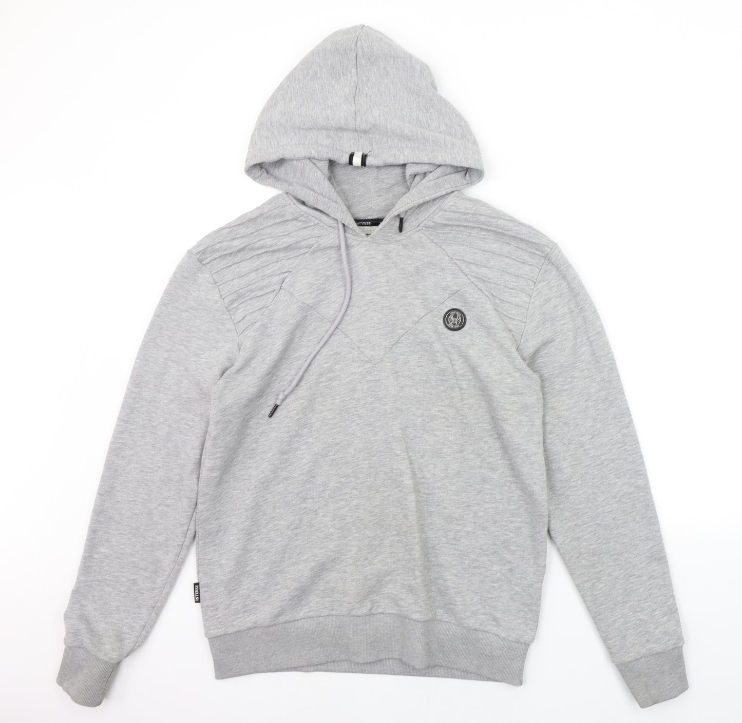Intense  Mens Grey   Henley Hoodie Size XL