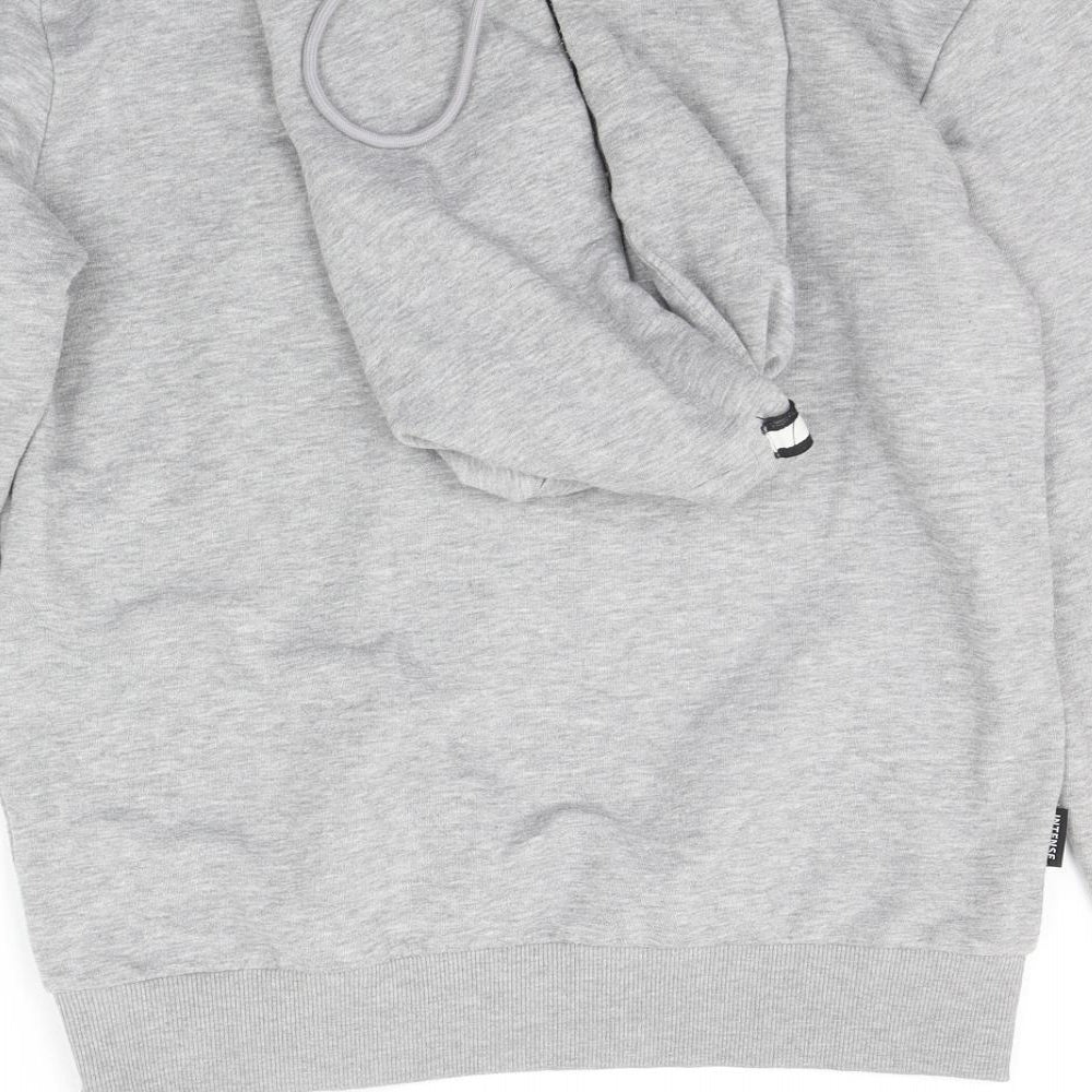 Intense  Mens Grey   Henley Hoodie Size XL