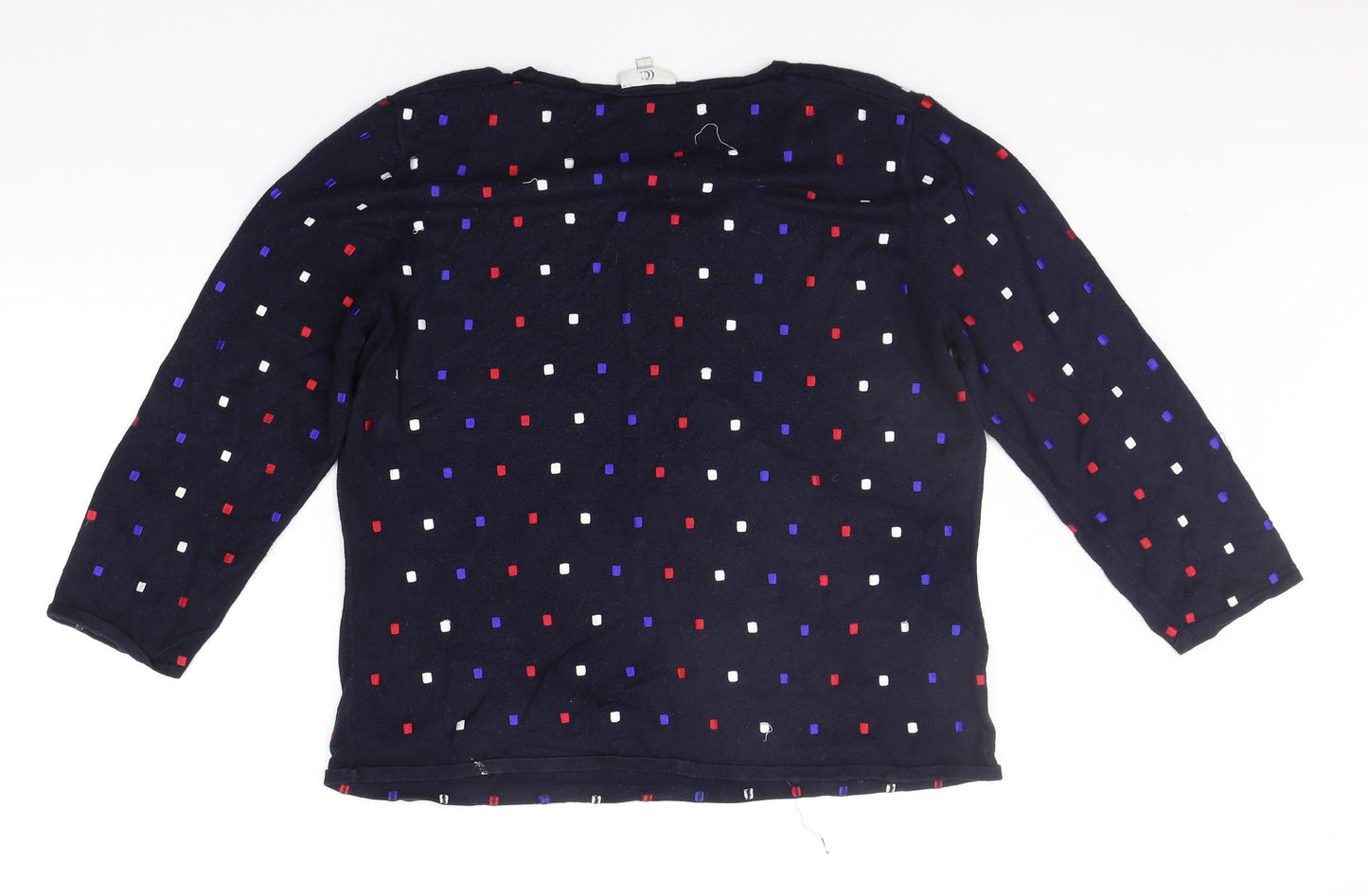county casual Womens Blue Polka Dot  Pullover Jumper Size L