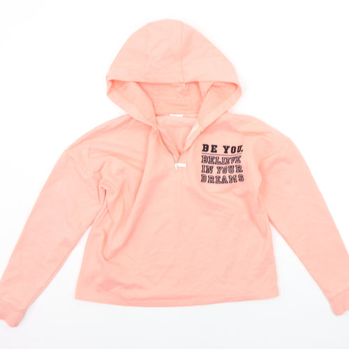 F&F Boys Orange   Henley Hoodie Size 12-13 Years