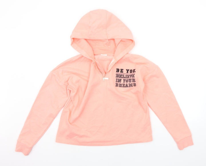 F&F Boys Orange Henley Hoodie Size 12-13 Years