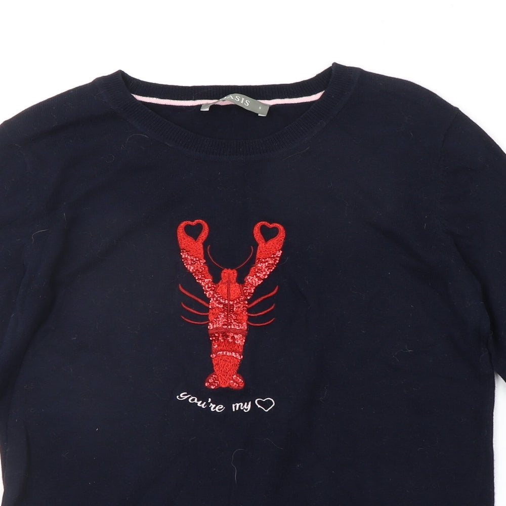 Oasis Womens Blue   Pullover Jumper Size S  - Lobster
