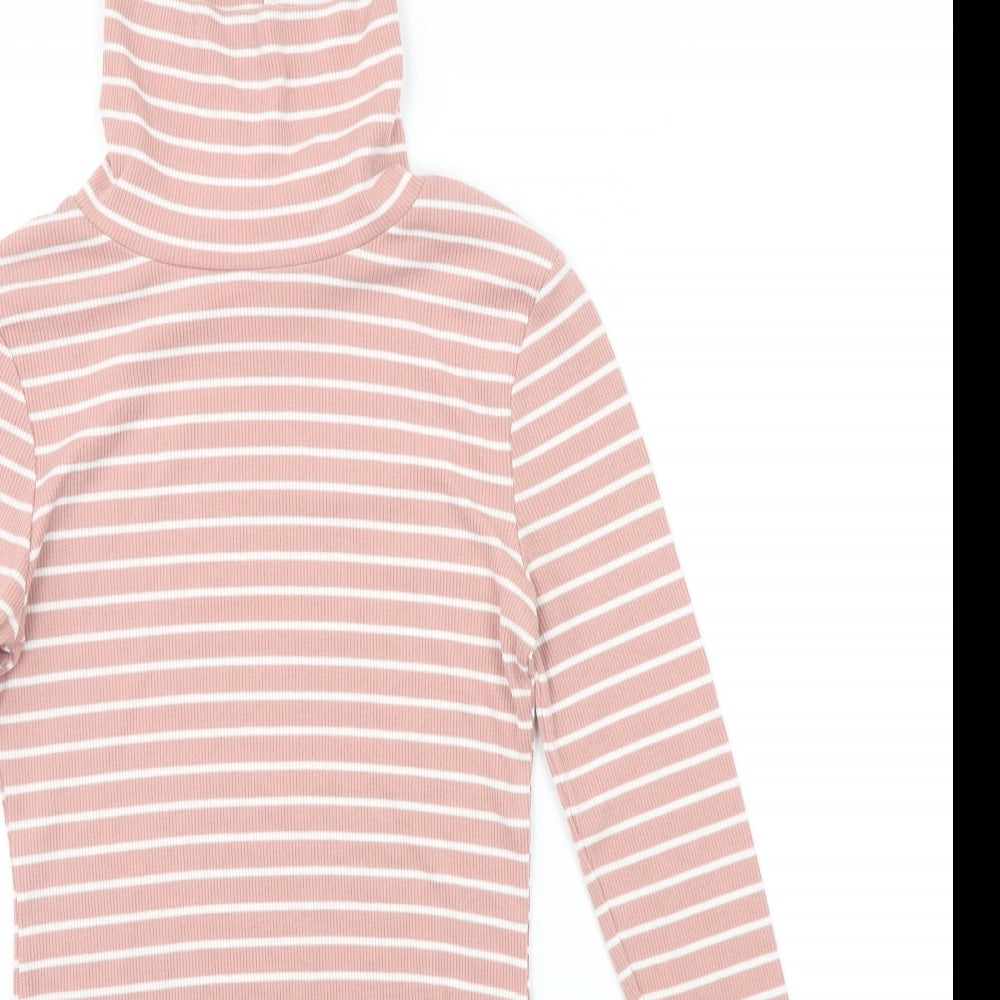 New Look Womens Pink Striped  Pullover Jumper Size 10