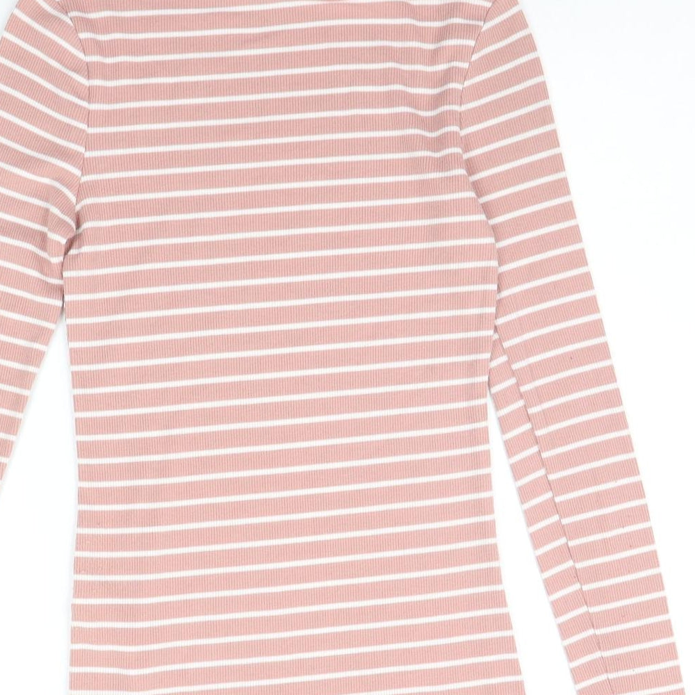 New Look Womens Pink Striped  Pullover Jumper Size 10