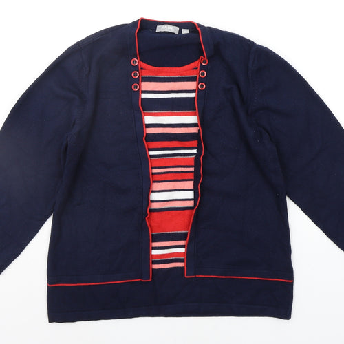 Rabe Womens Blue Striped  Pullover Jumper Size 10