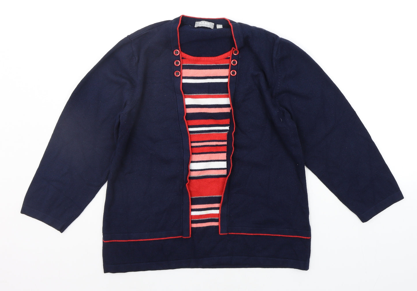 Rabe Womens Blue Striped  Pullover Jumper Size 10