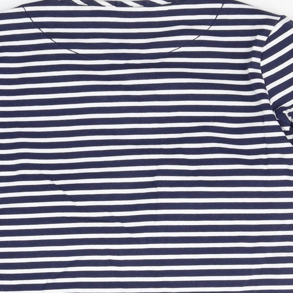 John Lewis Girls Blue Striped  Basic T-Shirt Size 7 Years  - SEQUIN
