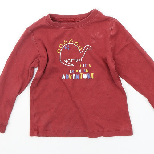 George Baby Orange   Basic T-Shirt Size 18-24 Months  - DINOSAUR