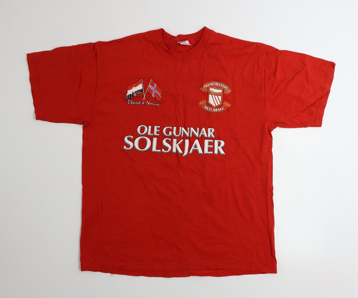 JERZEES  Mens Red    T-Shirt Size 2XL  - manchester united